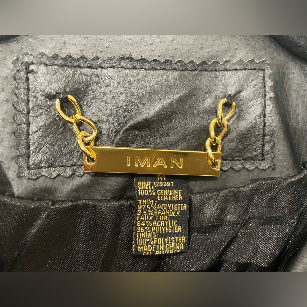 Black Genuine Leather Jacket (USED) - Picture 3 of 7